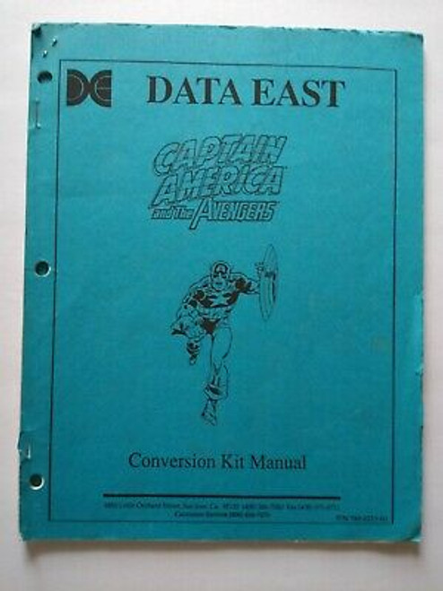 Data East Captain America Original Video Arcade Game Kit Service Repair Manual