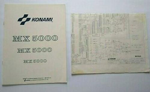 Konami MX 5000 Arcade Manual & Schematic Sheet 1987 Video Game Repair Paperwork
