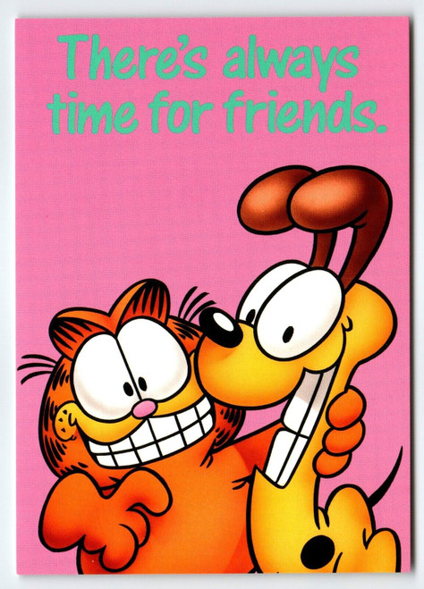 Garfield Cat Postcard Odie Dog Friend Jim Davis 1978 Orange Tabby Kitten Cartoon