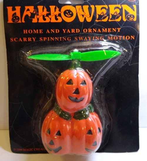 Halloween Stacked Pumpkins Home & Yard Ornament Spinning Motion Sealed 1996