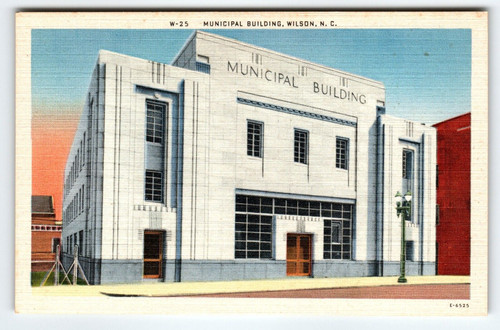 Municipal Building Wilson North Carolina Linen Postcard Unused NC Unused