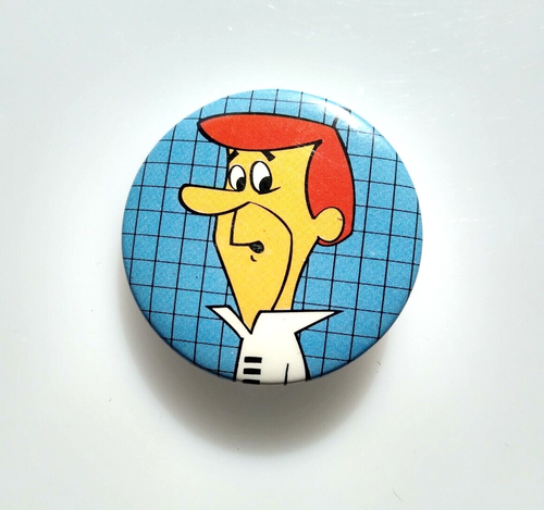 Jetsons George Close Up Pinback Button Badge 1990 Licensed Pin Vintage Cartoon