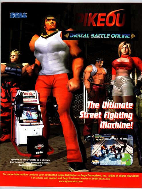 Spikeout Street Fighting Arcade Game FLYER Original UNUSED 1998 Video Artwork