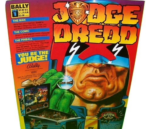 Judge Dredd Pinball Machine Comic Book FLYER Original 1993 Multi Page Superhero