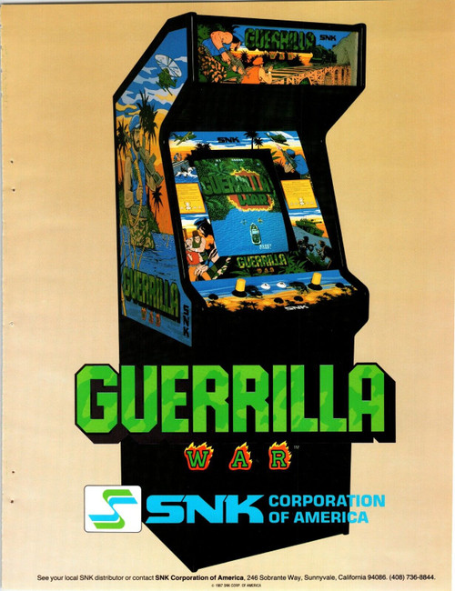 GUERRILLA WAR Arcade Game Magazine AD Original 1988 Retro Video Art 8.5" x 11"