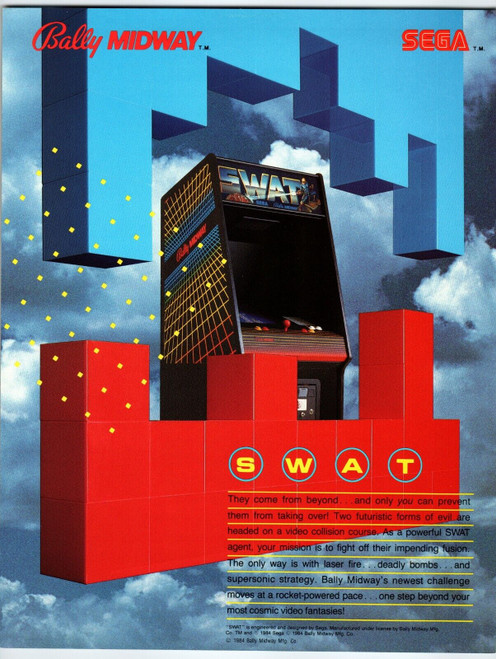 SWAT Arcade Video Game Flyer Original 1984 Retro 8.5" x 11" Art Vintage Original