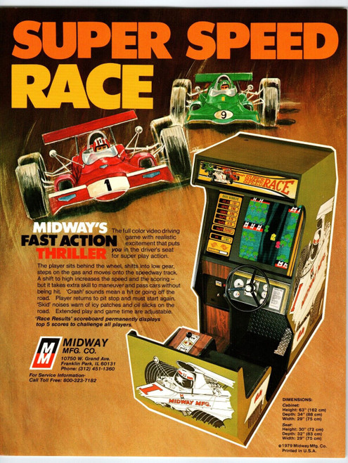 Super Speed Race Arcade Video Game Flyer Original 1979 Retro 8.5" x 11" Vintage