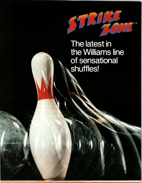 Strike Zone Shuffle Alley Bowling Lane Arcade Game Flyer 8.5" x 11" Retro 1984