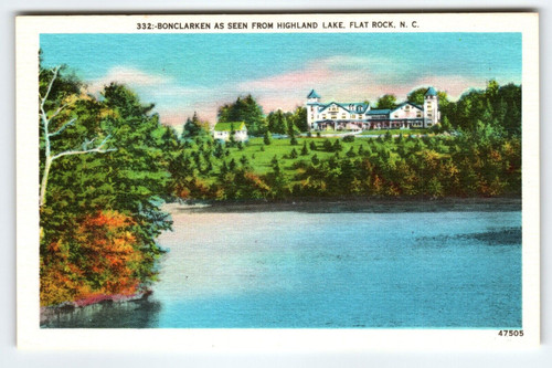 Bonclarken As Seen From Highland Lake Flat Rock North Carolina Postcard Unused