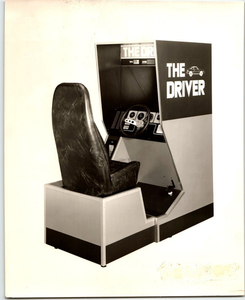The Driver Vintage Original Arcade Game Promo Press Photo 1970's Sitdown Racing
