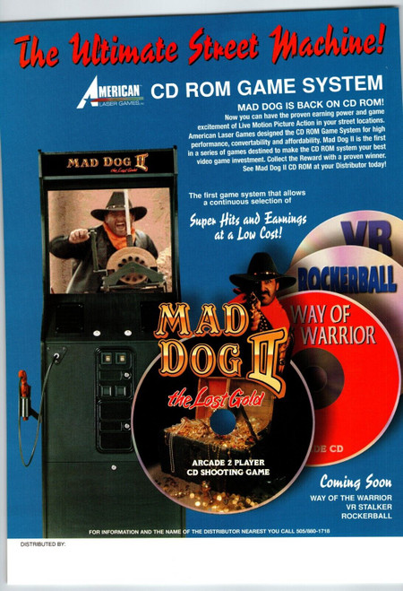 Mad Dog II The Lost Gold Arcade Game Flyer Original Video Laser Shooter Artwork