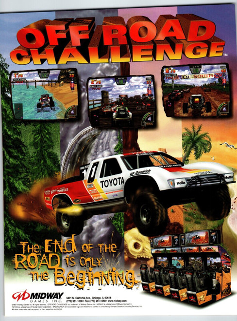 Off Road Challenge Arcade Game Flyer 2 Sides Original 4WD Trucks Art 8.5" x 11"