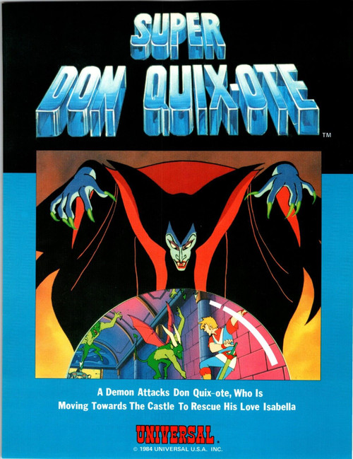 Super Don Quix-Ote Arcade Game Flyer Original 2 Sides 8.5" x 11" Retro Space Age