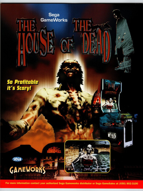 House Of The Dead Arcade Game FLYER Original 1996 Video Game Art Zombies