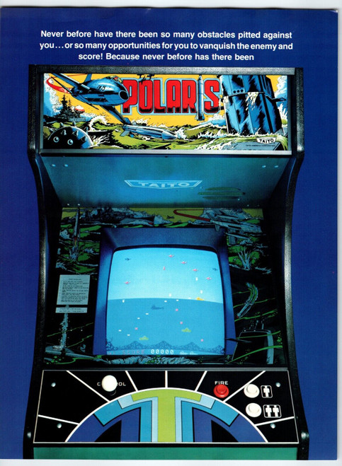 Polaris Arcade FLYER Original 1980 Video Game 2 Sided Retro Subs Air Sea Battle