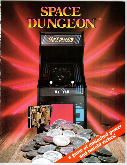 Space Dungeon Arcade FLYER Original 1981 Video Game Art Two Sided Retro Vintage