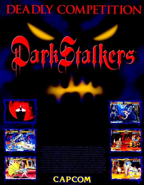 Dark Stalkers The Night Warriors Arcade FLYER Original Video Game Art UNUSED