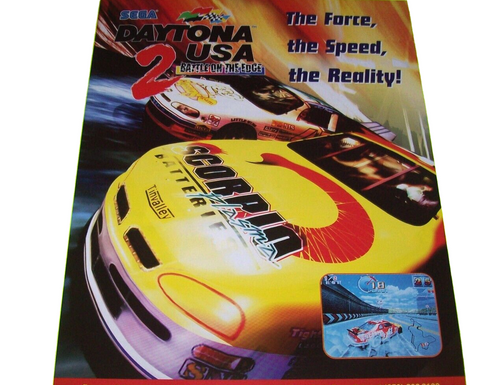 Daytona USA 2 Battle On The Edge Video Arcade Game FLYER Original UNUSED 1998