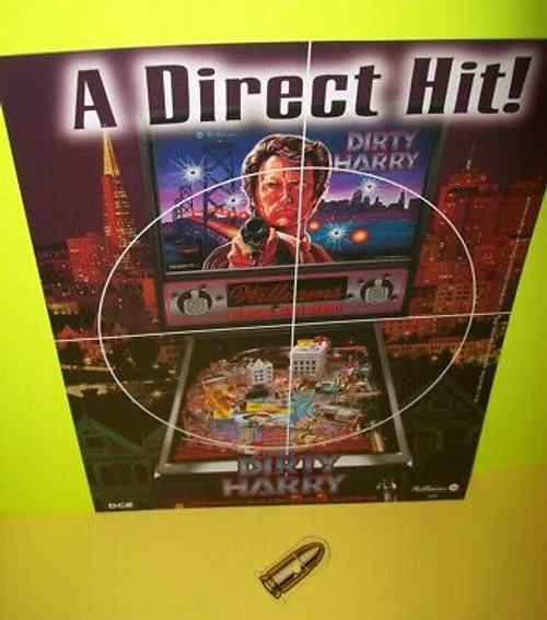 Dirty Harry Clint Eastwood Pinball Flyer & Plastic Promo Keychain 1995 Williams