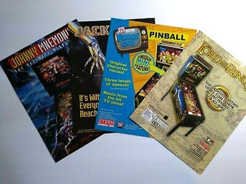 Pinball Flyers Lot Of 4 Family Guy Lord Of The Rings Jackbot Johnny Mnemonic #65