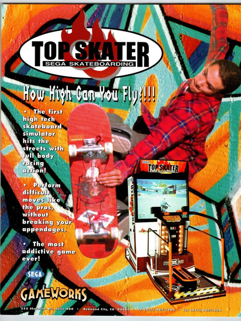 Top Skater Skateboarding Arcade Game FLYER Original UNUSED 1997 Video Artwork