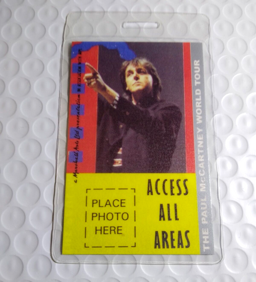 Paul McCartney World Tour Vintage Backstage Pass Original Pop Rock Music