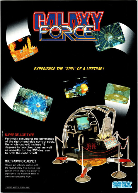 Galaxy Force Arcade FLYER Original Video Game Retro Art Promo 1988 Super Deluxe