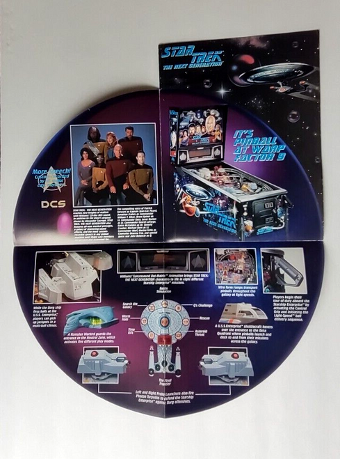 Star Trek The Next Generation Pinball Game Flyer 1993 Original Foldout Brochure