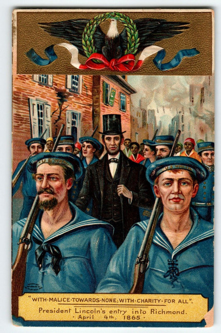 Abraham Lincoln Entry Into Richmond 1865 Postcard Germany Series 51658 Sailors