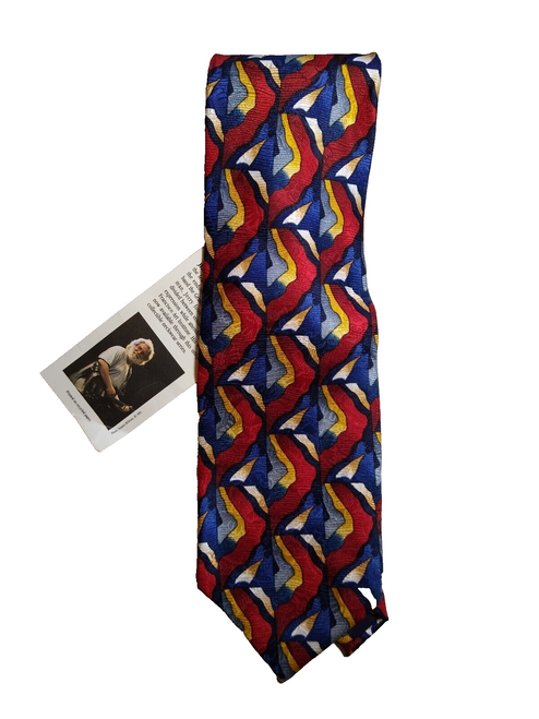 Jerry Garcia Stonehenge Silk Neck Tie Blue Red Multi Color Unused Neckwear Tags