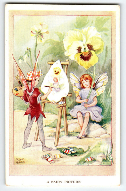 Fairies Postcard Sprites Painting Picture Fantasy Rene Cloke Valentine & Sons