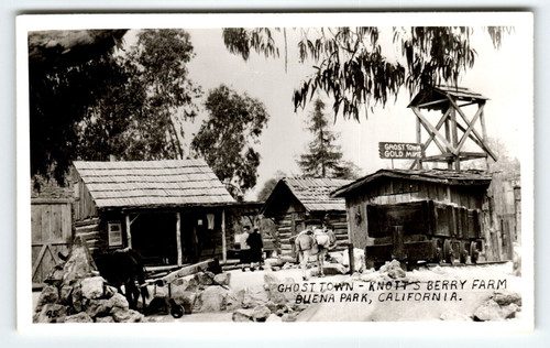 Ghost Town Gold Mine Knott's Berry Place Buena Park Ca. RPPC Real Photo Postcard
