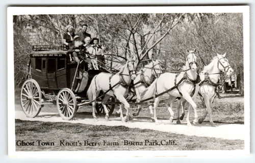 Ghost Town Horse Buggy Carriage Knott's Berry Place Buena Park Ca. RPPC Postcard