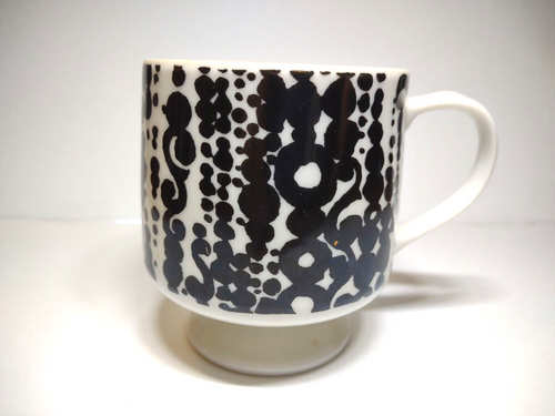 Holt Howard Vintage Coffee Mug Black White Mod Retro Cool Groovy Abstract 1966