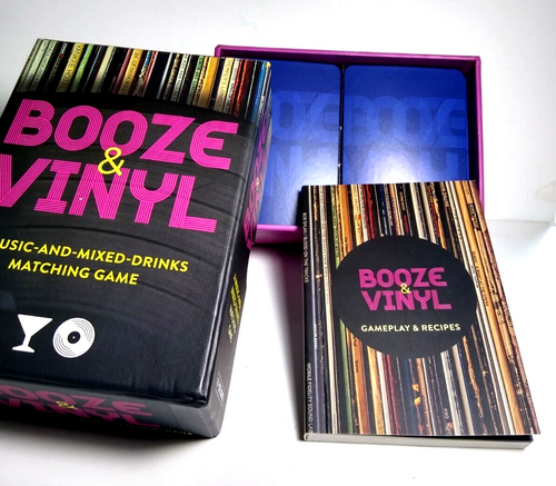 Booze and Vinyl Card Game Music And Mixed Drinks Cocktails Matching Party Fun