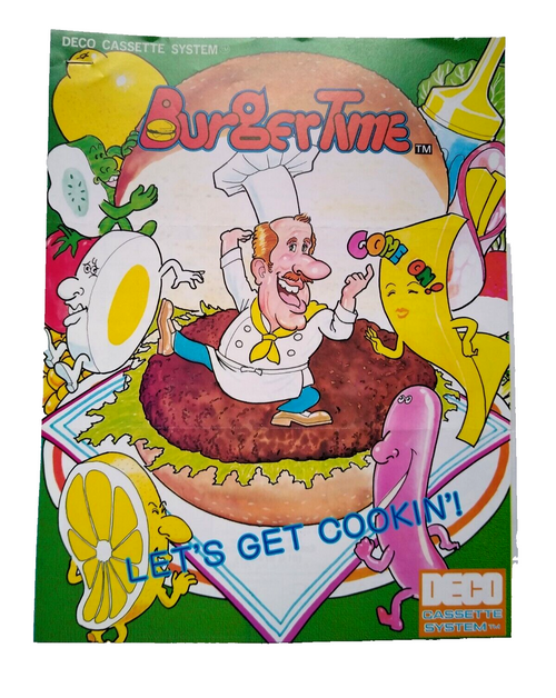 Burgertime Arcade Game FLYER And Distributor Letter DECO Cassette Original 1982