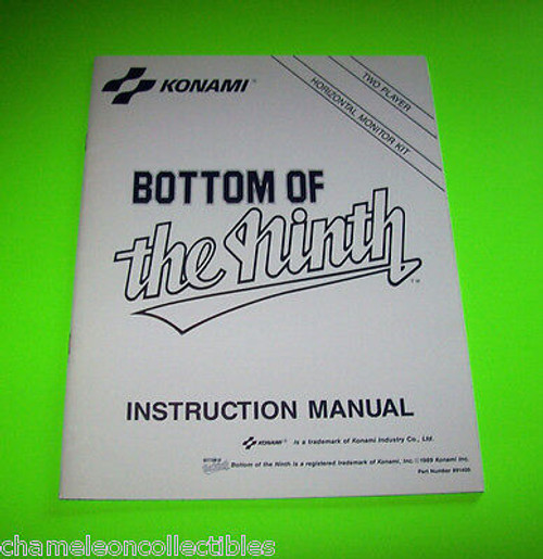 BOTTOM OF THE NINTH By KONAMI 1989 ORIGINAL VIDEO ARCADE GAME SERVICE MANUAL