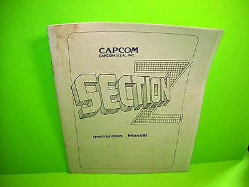 Capcom SECTION Z Original Video Arcade Game Service Repair Manual