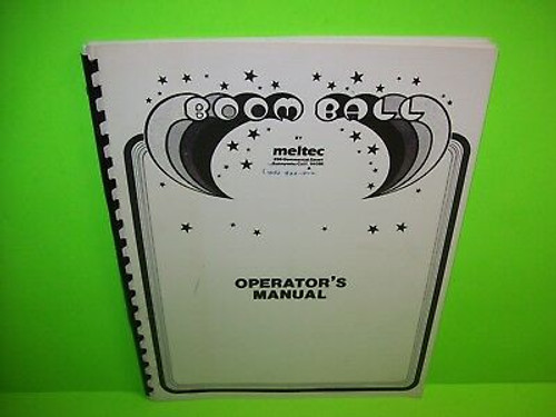 Meltec BOOM BALL Original Boardwalk Amusement Arcade Game Service Repair Manual