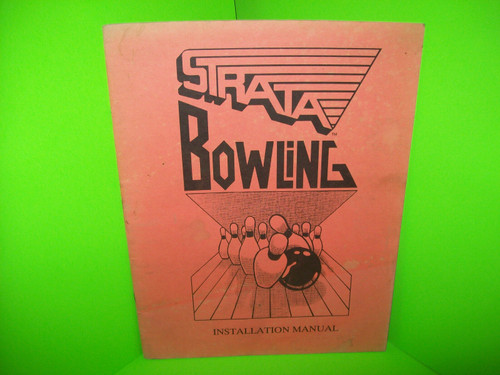 Strata BOWLING Original 1990 Video Arcade Game Service Instruction Repair Manual
