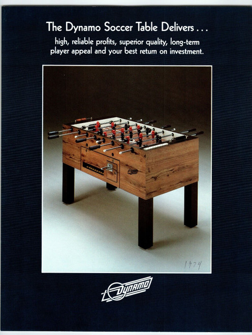 Dynamo Foosball Table Flyer Vintage 1974 Original Soccer Arcade Game 8.5" x 11" Dynamo Foosball Table Flyer Vintage 1974 Original Soccer Arcade Game 8.5" x 11"