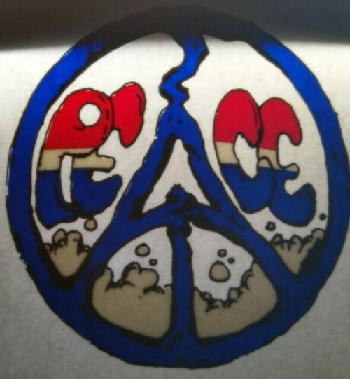 Grateful Dead Car Window Decal Groovy Peace Symbol Red White Blue Original 1992