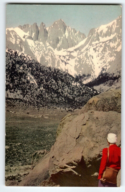 Mount Whitney Sierra Nevada Chrome Postcard Union Oil 76 Gas 1941 Gasoline