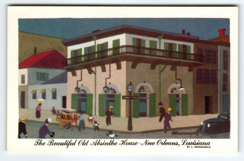 Old Absinthe House Building New Orleans Louisiana Signed A. Kronengold