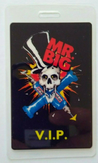 Mr Big Lean Into It VIP Backstage Pass Original 1991 Hard Rock Music Skull Drill
