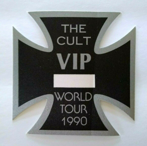 The Cult Backstage Pass Original Hard Rock Concert Tour 1990 Diecut German Cross