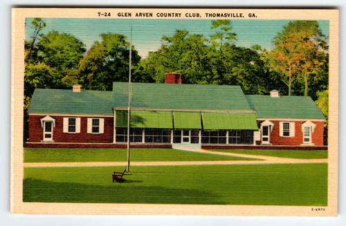 Glen Arven Country Club Building Thomasville Georgia Postcard Linen Vintage