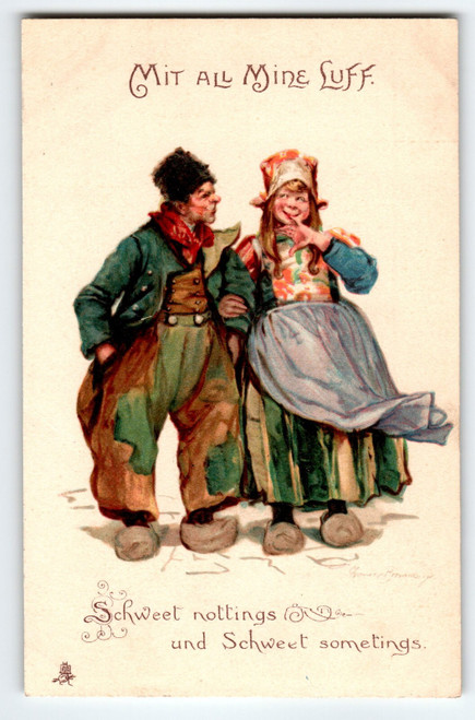 Raphael Tuck Postcard – “Mit All Mine Luff” – Dutch Couple Frances Brundage 102