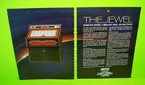 The Jewel Model RI-4 Jukebox FLYER Rowe AMI 1982 Phonograph Music Art Sheet