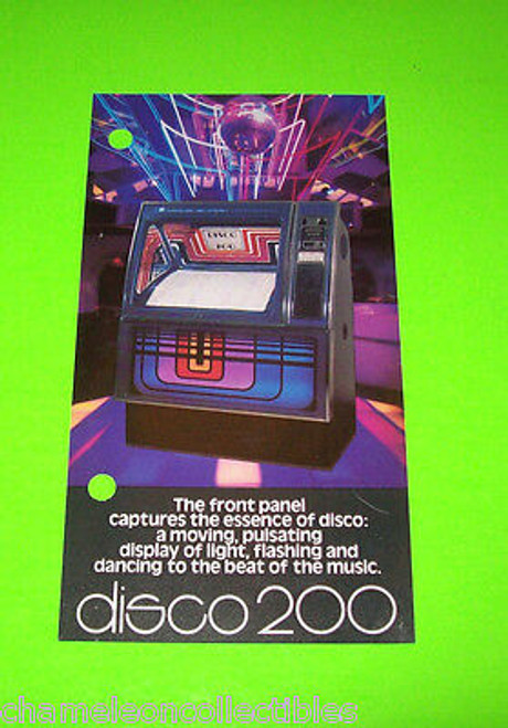 DISCO 200 R-83 By ROWE 1979 ORIG JUKEBOX PHONOGRAPH MINI PROMO SALES FLYER